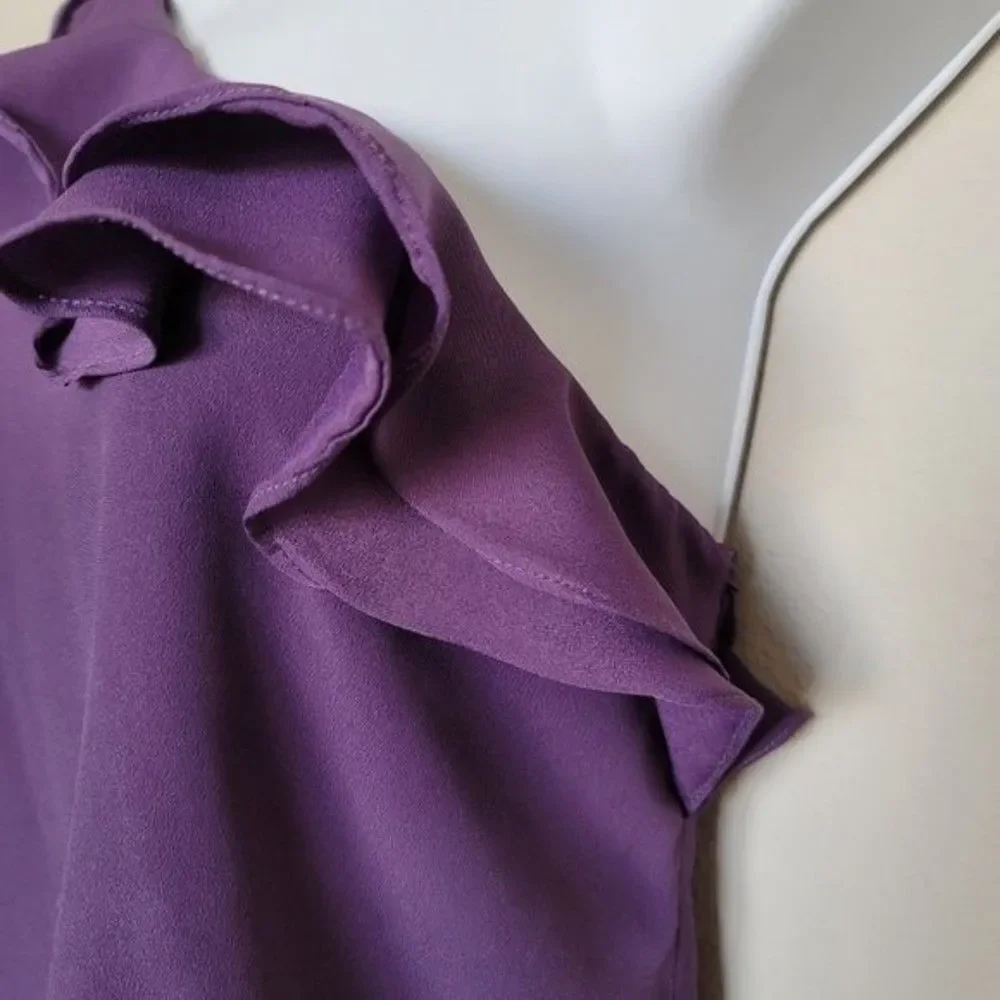 Sugarlips one-shoulder ruffled violet top size small